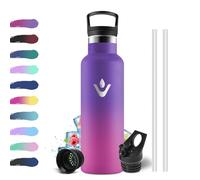 Thermos Flask 500 ml, Thermos Flask with Straw, Suitable for Carbonated Drinks, Metal Water Bottle, Double-Walled Insulated, BPA-Free, for Children, School, Camping, Women, Men, Hiking