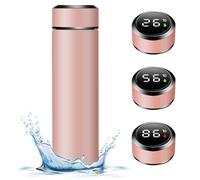 Thermos Flask 500 ml Water Bottle with LED Temperature Display, Vacuum Insulated Cup Water Bottle Made of 304 Stainless Steel Thermos Bottles with LED Touch Screen Leak-Proof, BPA-Free for Home Office