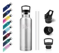 Thermos Flask 500 ml with Straw, Suitable for Carbonated Drinks, Vacuum Stainless Steel Drinking Bottle, BPA-Free, for Children, School, Camping, Bubbles