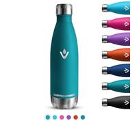 Thermos Flask 750ml Sports Bottle Leakproof Double Wall Insulated Metal Bottle BPA Free Reusable Easy Carry Water Bottle for School Office Outdoor Dark Green
