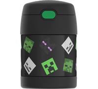Thermos Funtainer 10 Ounce Food Jar - Minecraft | Kid-Friendly Stainless Steel Insulated Food Container, Keeps Food Hot or Cold Longer for School & Play, BPA Free