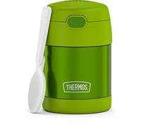 THERMOS FUNTAINER 10 Ounce Stainless Steel Vacuum Insulated Kids Food Jar with Folding Spoon, Lime