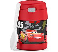 THERMOS FUNTAINER 10 Ounce Stainless Steel Vacuum Insulated Kids Food Jar with Spoon, Cars
