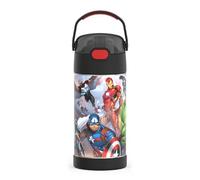 THERMOS FUNTAINER Water Bottle with Straw 12 Ounce Avengers Kids Stainless Steel Vacuum Insulated Water Bottle with Lid