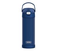 THERMOS FUNTAINER 16 Ounce Stainless Steel Vacuum Insulated Bottle with Wide Spout Lid, Navy