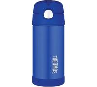 Thermos - Blue Water Bottle (355ml) - BPA Free, Stainless Steel, Spill Proof, Pop-Up Straw, Kids Flask with Carry Handle for 12-Hour Cold Drinks