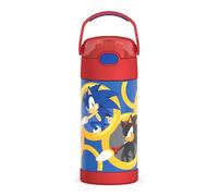 THERMOS FUNTAINER Water Bottle with Straw - 12 Ounce - Kids Stainless Steel Vacuum Insulated Water Bottle with Lid, Sonic the Hedgehog