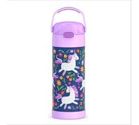 THERMOS FUNTAINER Water Bottle with Straw - 12 Ounce - Kids Stainless Steel Vacuum Insulated Water Bottle with Lid, Unicorn Blooms