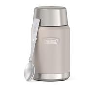 Thermos ICON Food Jar 0.71 L, Beige/Sandstone Matt, Food Jar, 710 ml, Double-Walled 18/8 Stainless Steel, Keeps Warm and Cold, with Folding Spoon, Non-Slip Base, Completely Leak-Proof