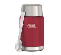 Thermos ICON Food Jar 0.71 L, Red/Berry Matt, Food Jar 710 ml, Double-Walled 18/8 Stainless Steel, Keeps Warm and Cold, with Folding Spoon, Non-Slip Base, Completely Leak-Proof