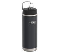 Thermos ICON Insulated Drinking Bottle with Straw, 0.71 L, Graphite Matt, Black, 12 Hours Cold, Stainless Steel, Thermos Flask, Dishwasher Safe, BPA-Free
