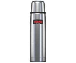 Thermos Light & Compact Stainless Steel Drink Flask 1L 14h Hot | 24h Cold | Adults stainless steel metal thermal insulated leakproof drinks water bottle with coffee cup/mug lid for tea, travel, camping