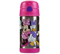 Thermos - Minnie & Daisy Water Bottle (355ml) - BPA Free, Stainless Steel, Spill Proof, Pop-Up Straw, Disney Kids Flask with Personalised Name Labels