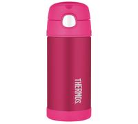 Thermos - Pink Water Bottle (355ml) - BPA Free, Stainless Steel, Spill Proof, Pop-Up Straw, Kids Flask with Carry Handle for 12-Hour Cold Drinks
