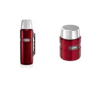 Thermos Stainless King Flask - 1.2 L & 0.47 L, Cranberry Red, Picnic Flask