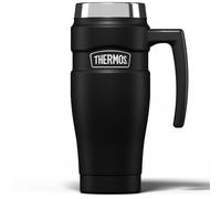 Thermos Stainless King Matt Black Travel Mug (470ml), Reusable Insulated Stainless Steel Coffee Cup for Hot or Cold Drinks, Vacuum Sealed Water Flask with a Leak-Proof Lid, 7hr Hot/18hr