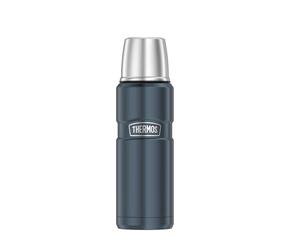 Thermos Stainless King Thermos Flask, Ice Grey, 0.47 L, Stainless Steel, Completely Leak-Proof, with Drinking Cup, 12 Hours Hot & 24 Hours Cold, Compact & Robust for Travel and Camping, BPA-Free