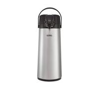 Thermos Stainless Steel Lever Pump Pot 2.5L - Gtb Insulated Airpot Flask Dispenser For Hot & Cold Drinks, Tea & Coffee