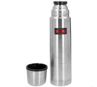 Thermos Thermax Insulated Flask, Silver, 1 Litre | 24 hours cold, with drinking cup, completely leak-proof, removable automatic closure, stainless steel insulated bottle