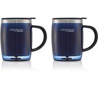 Thermos Translucent Desk Mug, Stainless Steel, Blue, S (Pack of 2), 450 ml