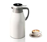 Thermos with Intelligent Temperature Indicator: 2L Ease of Use, Durable Thermos, Ideal for Home or Camping (White)