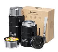 Thermoses for Hot Food,(Bidakid) 2 Pack insulated food jar for hot, Thermoses Containers with Lid Vacuum and Folding Spoon Insulated Lunch Jar for Hot Cold Food Soup for Kids and Adults (25.4oz+17oz)…