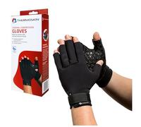 Thermoskin Osteoarthritis Gloves Fingerless Compression Gloves with Trioxon Thermal Lining Pain Relief Arthritis Anatomically Shaped for Men and Women Black 1 Pair, black, XS