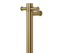 ThermoSphere Electric Heated Vertical Towel Bars (Brushed Brass, Round)