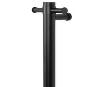 ThermoSphere Electric Heated Vertical Towel Bars (Matt Black, Round)