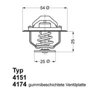 Thermostat 4174.82D BorgWarner (Wahler) for FIAT CITROËN PEUGEOT IVECO MULTICAR