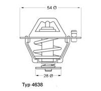 Thermostat 4638.82D BorgWarner (Wahler) for MITSUBISHI L 300 III Van L400 Bus