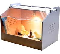 Thermostat Controlled Brooder Box with Heat Lamp Transparent Acrylic Window Chick Brooder for 15 Chicks Chicken Duck Bird Lizard Small Animal Brooder