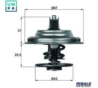 Thermostat Insert MAHLE TX 23 79D Quality MAHLE Genuine UK Stock