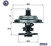 Thermostat Insert MAHLE TX 23 79D Quality MAHLE Genuine UK Stock