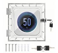 Thermostat Cover with Lock,Wall Mounted Acrylic Thermostat Guard Box with 4pcs Screws & Bolts,Transparent Thermostat Protective Cover for Restaurants School Ac Panel,Fits 4.72x5.62x1.77in or Smaller