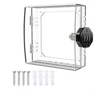 Thermostat Lock Box, Small Transparent Cover with Combination Lock, Dust Proof Protective Cover for Wall Thermostat Control Panel