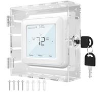 Thermostat Lock Box with Key Acrylic Thermostat Protective Cover Transparent Thermostats Guard Box Wall Mounted Universal Thermostats Protector for Restaurants, Office School (15×15×5cm (B))