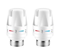Thermostat Radiators Valve, 2 Pcs TRV Smart Radiator Thermostat Radiator Valve Replacement Head, Thermostatic Radiator Valve Heating System Temperature Control Heads for Home Offic(White)