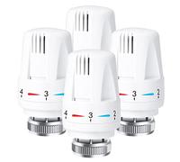 Thermostat Radiators Valve, Professional 4 Pieces TRV Thermostatic Head Radiator Thermostat Head M30 x 1.5 Radiator Valve Replacement Head Radiator Valve Thermostat Valve for Home Office