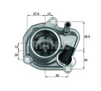 Thermostat TI 29 87 MAHLE for CHRYSLER PT CRUISER Hatchback