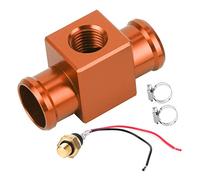 Thermostat Water Temperature Switch Kit, Radiator Coolant Fan Temp Sensor with O - Ring, CNC Aluminum Radiator Hose Adapter for Motorcycle ATV Off - Road Vehicles 125 - (Orange)