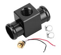 Thermostat Water Temperature Switch Kit, Radiator Coolant Fan Temp Sensor with O - Ring, CNC Aluminum Radiator Hose Adapter for Motorcycle ATV Off - Road Vehicles 125 - (Black)