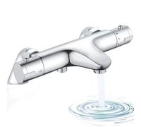 Thermostatic Bath Shower Mixer Tap, Deck Mounted Bath Shower Mixer Bar G3/4 | thermostatic shower mixer, 180mm centres, bathtub filler spout, anti-scald, brass, chrome