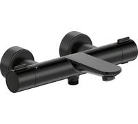 Thermostatic Bath Shower Mixer Tap Duravit Wave wall-mounted 303x42x223mm Black Matt WA5220000046
