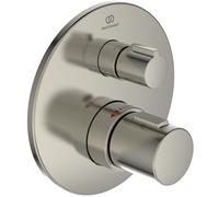 Thermostatic Bath Shower Mixer Tap Ideal Standard Ceratherm T100 flush-mounted, 1 outlet 163mm Silver Storm