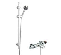 Balterley Thermostatic Bath Shower Mixer Tap Multi Function Handset Slide Rail in Silver Balterley Silver