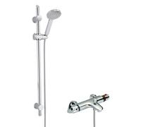 Balterley Thermostatic Bath Shower Mixer Tap Water Saving Handset Slide Rail in Silver Balterley Silver