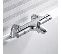 Thermostatic Bath Shower Mixer Taps,NewEast Modern Chrome Bathroom Bar Shower Value with Bath Filler Spout