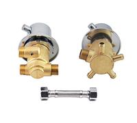 Thermostatic Brass Shower Valve with 2/3/4/5 Outlet - Control Valve for Shower - Shower Column Panel - G1/2 Brass Cartridge Water Mixing Valve for Ultimate Comfort