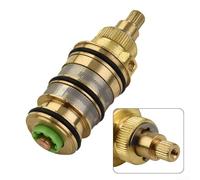 Thermostatic Cartridge Replacement, Shower Valve Handle Spare Repair Kit Compatible with Most Shower Valves Replacement Chrome Plated Solid Brass Thermostatic Cartridge for Mixer